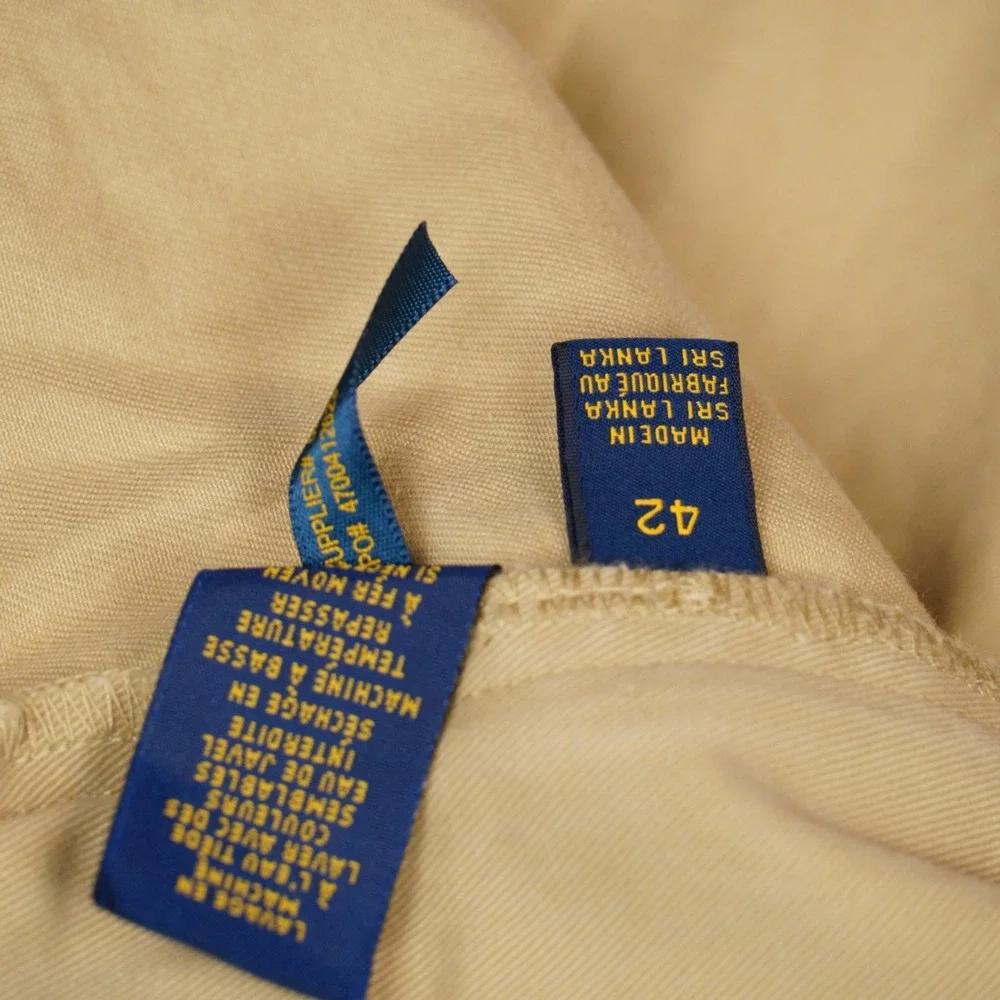 Polo Ralph Lauren Chino Shorts Mens 42 Tan Khaki Classic Fit Cotton Casual